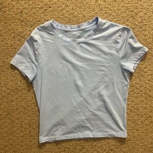 abercrombie and fitch women's baby blue baby tee